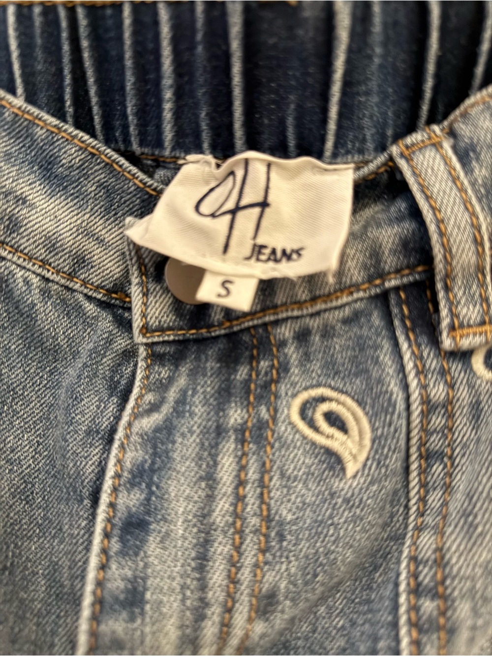 Oli & Hali Light Blue Paisley Embroidered Straight-Leg Jeans - Picture 7 of 16